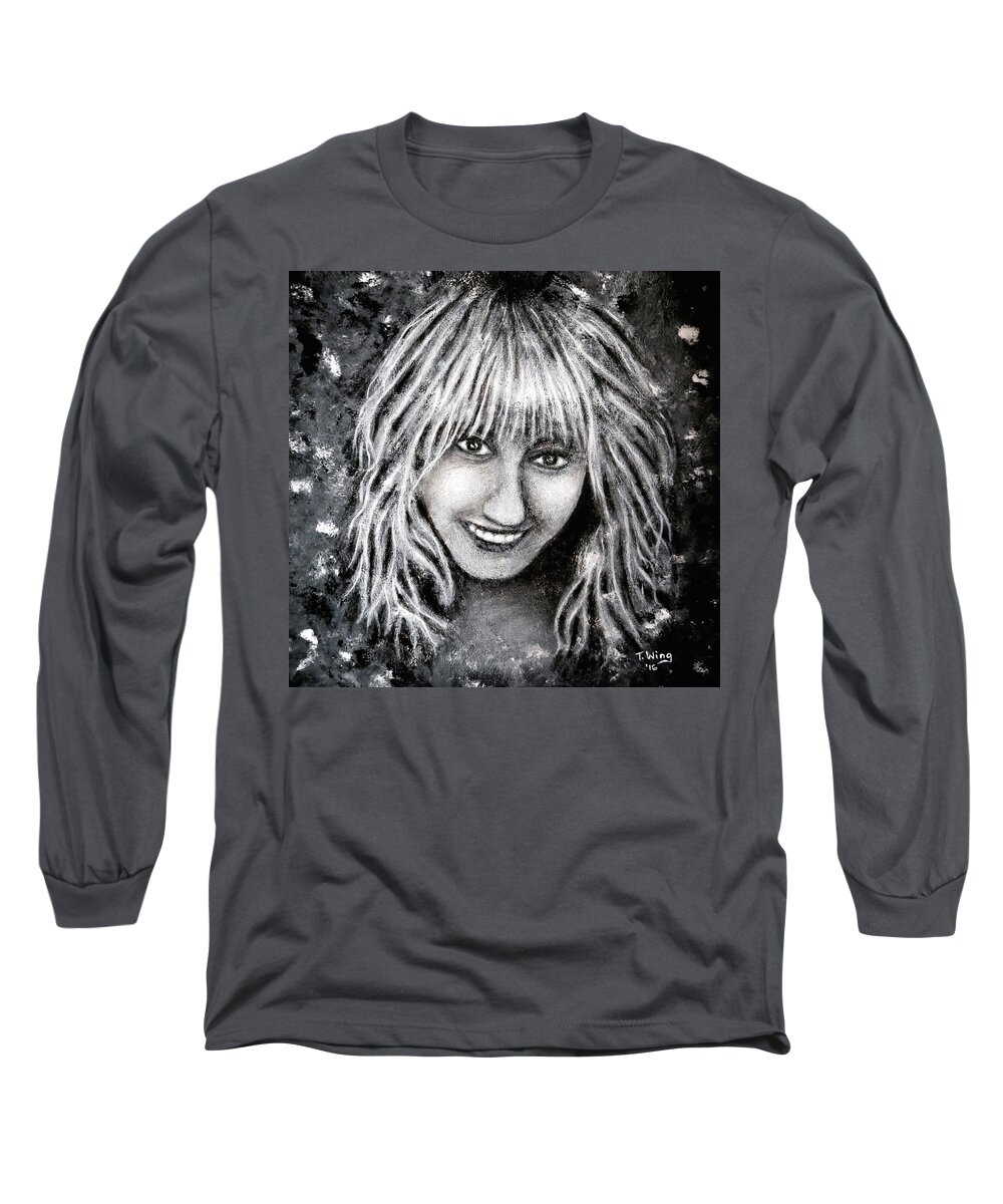 Self Portrait Long Sleeve T-Shirt featuring the painting Self Portrait #1 by Teresa Wing