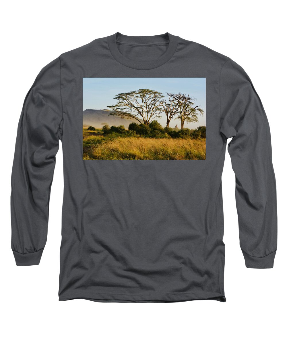 Serengeti Long Sleeve T-Shirt featuring the photograph Golden Savanna by Carolyn Mickulas
