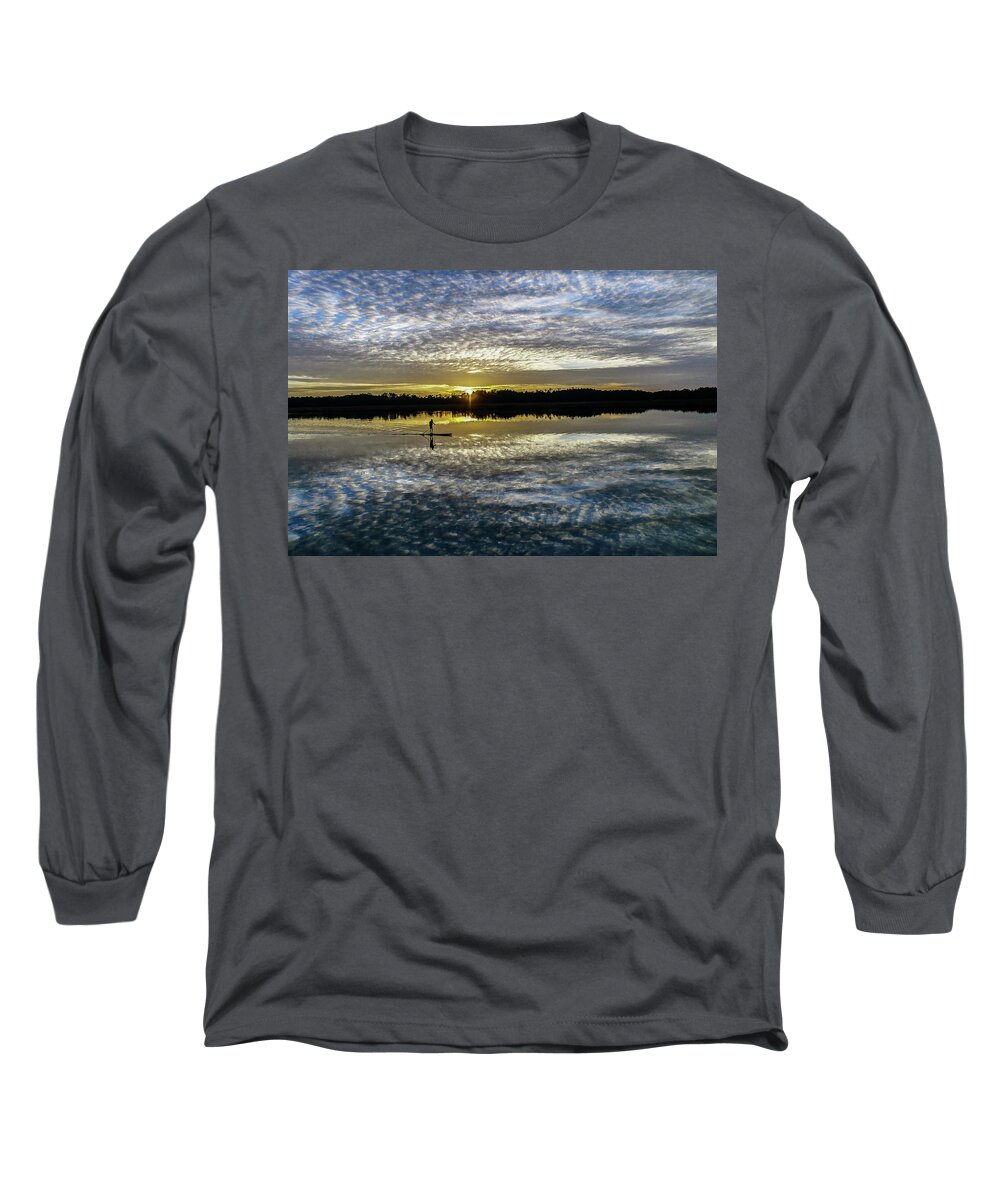 Paddleboard Long Sleeve T-Shirt featuring the photograph Serenity on a Paddleboard by Jerry Gammon
