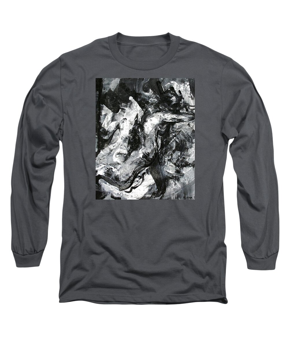 Serpent Long Sleeve T-Shirt featuring the painting Serpent Rider by Jeff Klena