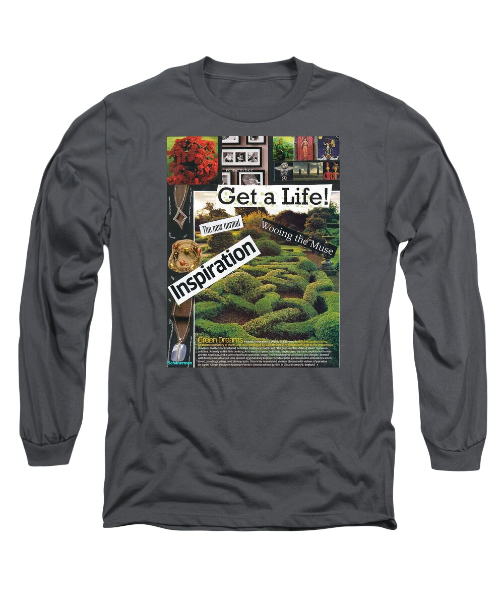 Collage Art Long Sleeve T-Shirt featuring the mixed media Set Yourself Free by Susan Schanerman