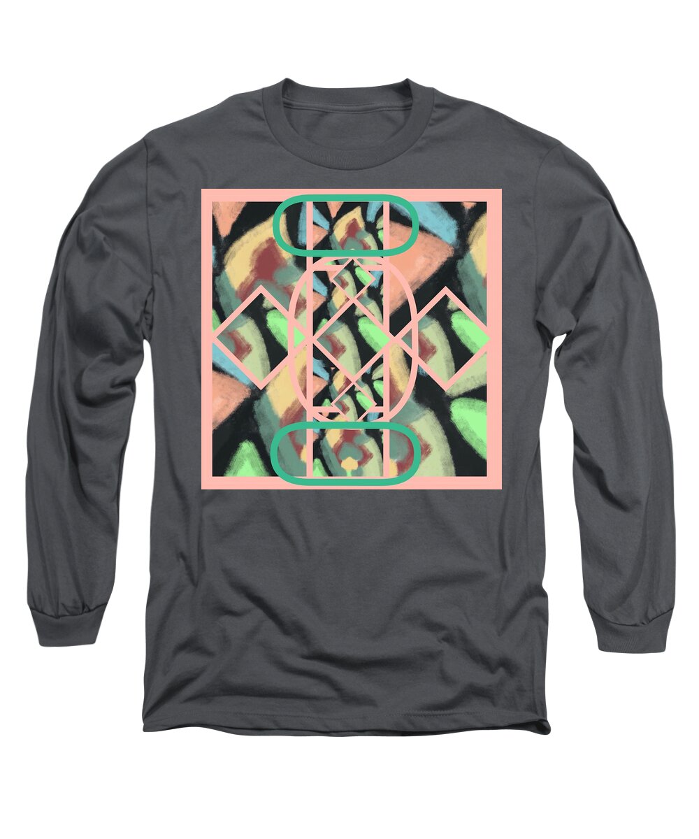 Patterns Long Sleeve T-Shirt featuring the digital art Shades Forward 12 by Joan Ellen Gandy of The Art Of Gandy