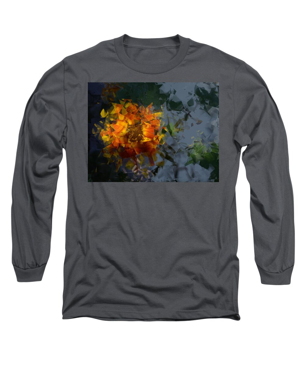 Abstract Long Sleeve T-Shirt featuring the photograph Shattered by Cheryl Charette