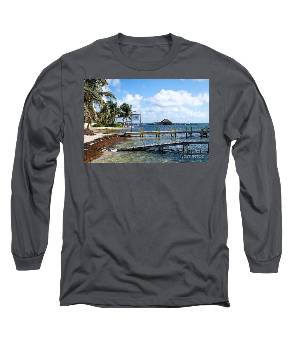 Ambergris Caye Long Sleeve T-Shirt featuring the photograph Shoreline by Lawrence Burry