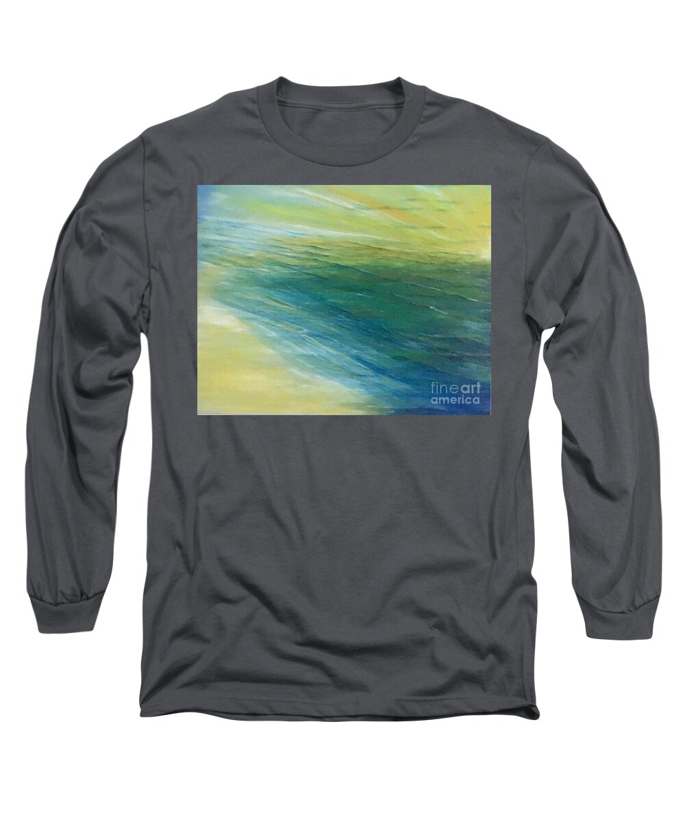 Shore Long Sleeve T-Shirt featuring the painting Sea Shore by Michael Silbaugh
