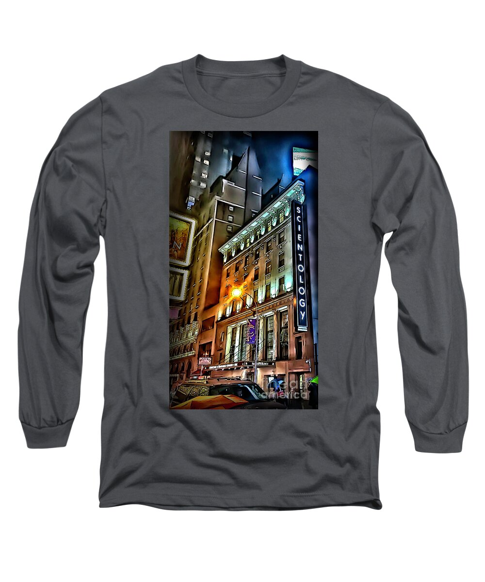 New York City Long Sleeve T-Shirt featuring the photograph Sights in New York City - Scientology by Walt Foegelle