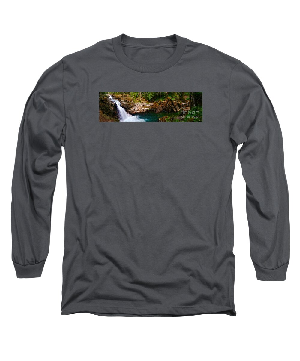 Photography Long Sleeve T-Shirt featuring the photograph Silver Falls Panorama by Sean Griffin