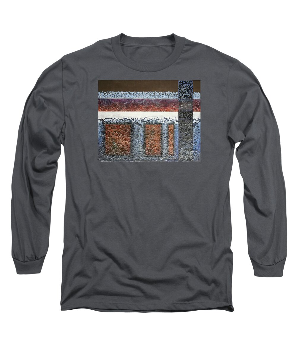 Painting Long Sleeve T-Shirt featuring the painting Silver Lining by Daniela Easter