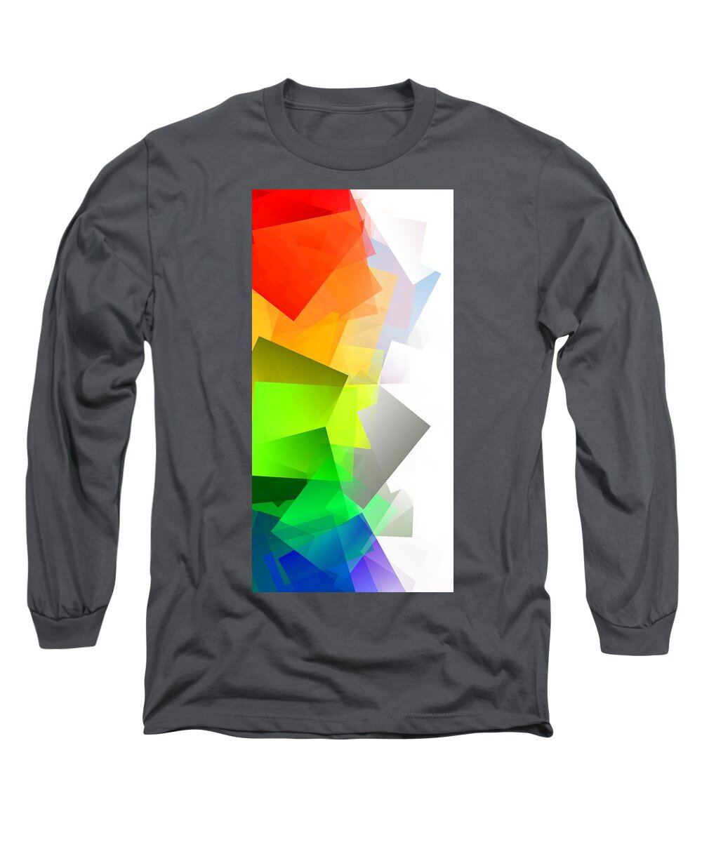Abstract Long Sleeve T-Shirt featuring the digital art Simple Cubism Abstract 143 by Chris Butler