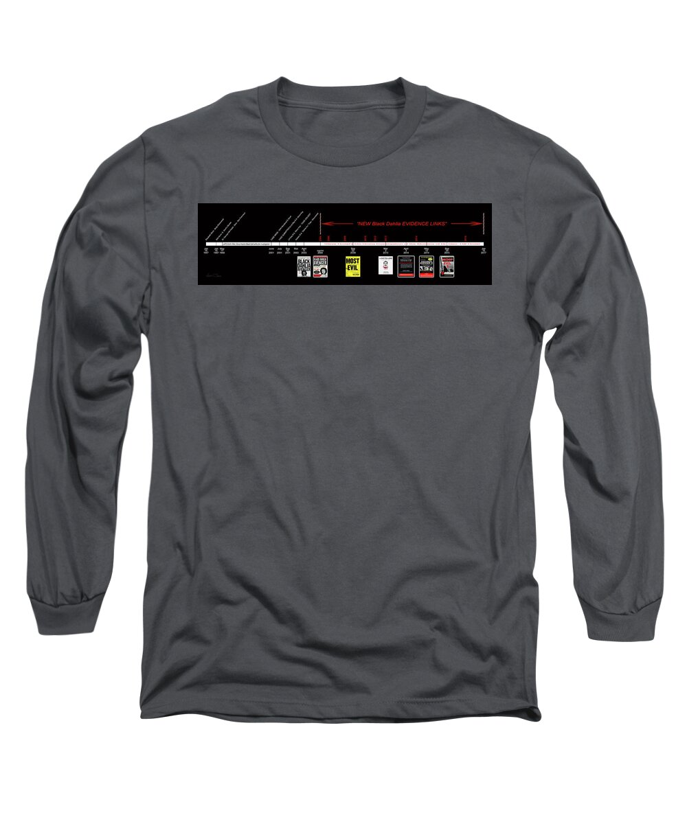  Long Sleeve T-Shirt featuring the digital art SKH Black Dahlia Inv. Time Line by Robert J Sadler