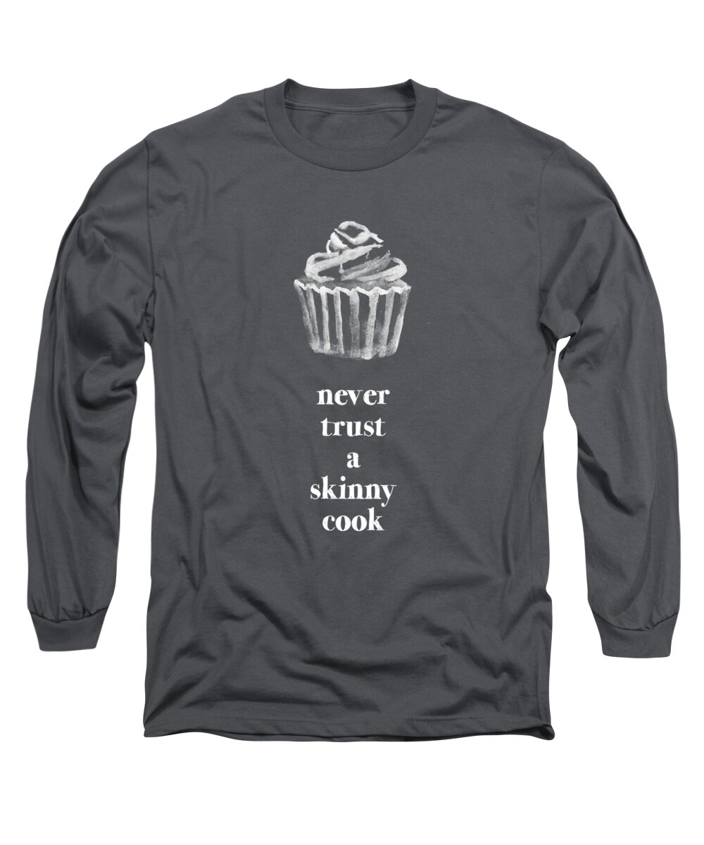 Chalk Long Sleeve T-Shirt featuring the digital art Skinny Cook by Nancy Ingersoll