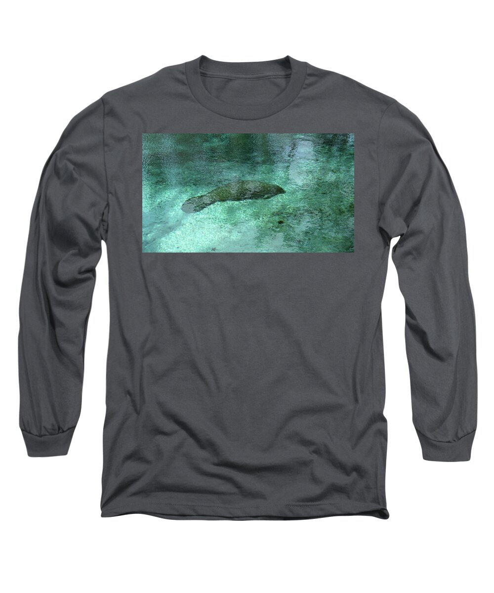 Three Sisters Springs Long Sleeve T-Shirt featuring the photograph Sleeping in the Blue by Judy Wanamaker