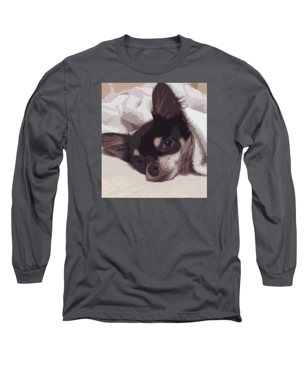 Acrylic Long Sleeve T-Shirt featuring the painting Sleepy by Roro Rop