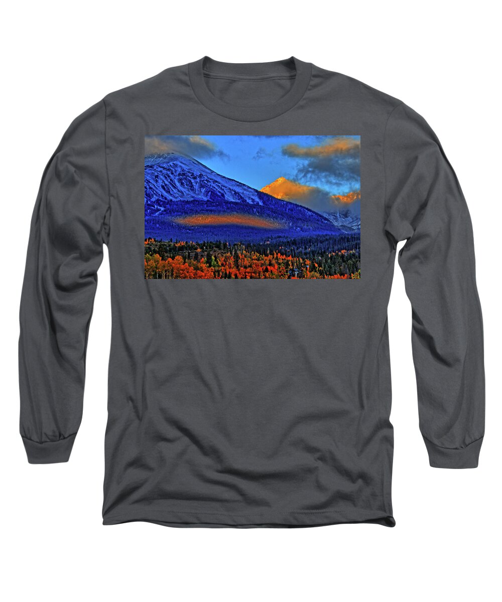 Autumn Long Sleeve T-Shirt featuring the photograph Snow Peak Fall by Scott Mahon