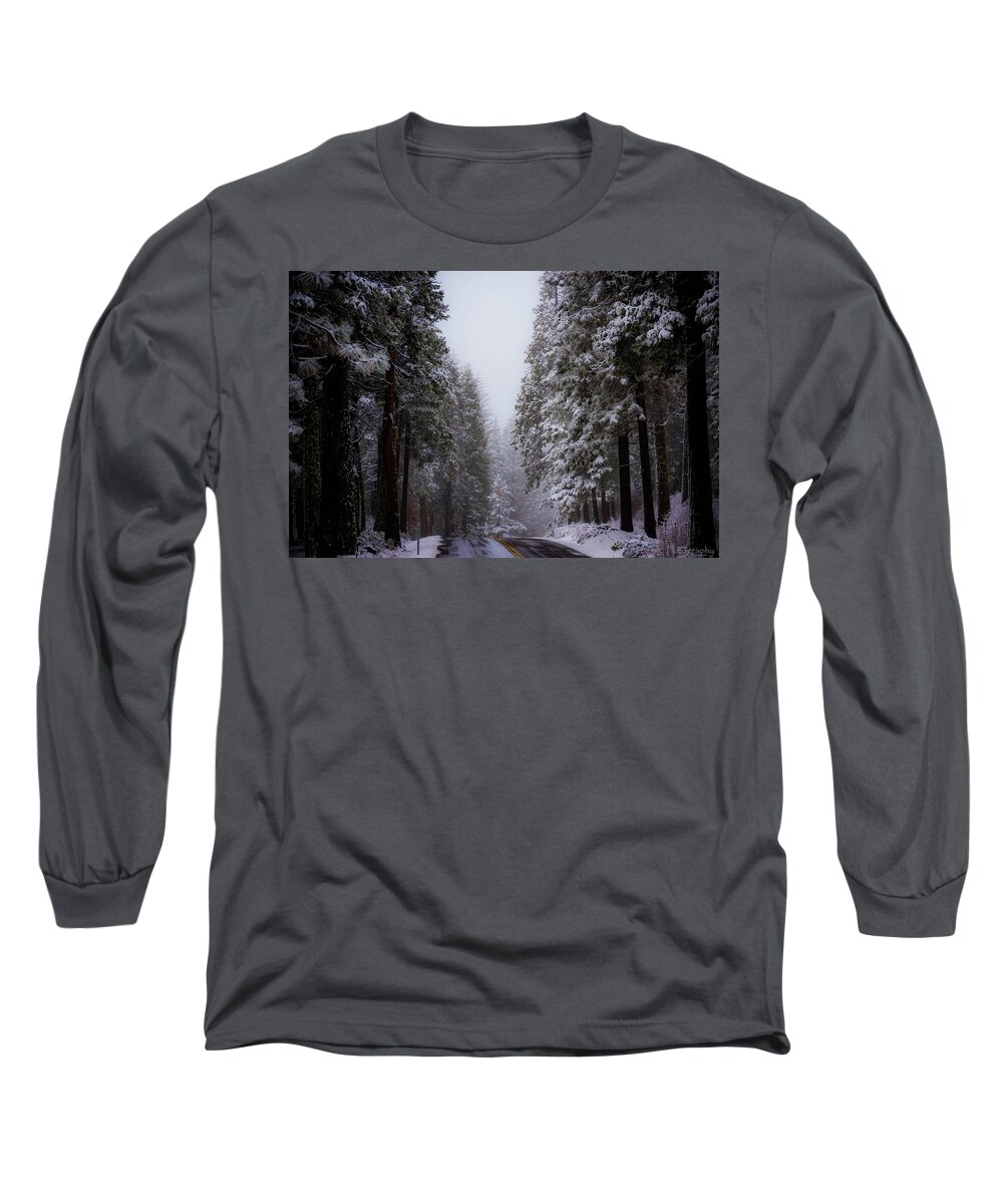 Snow Long Sleeve T-Shirt featuring the photograph Snowy Path by Wendy Carrington