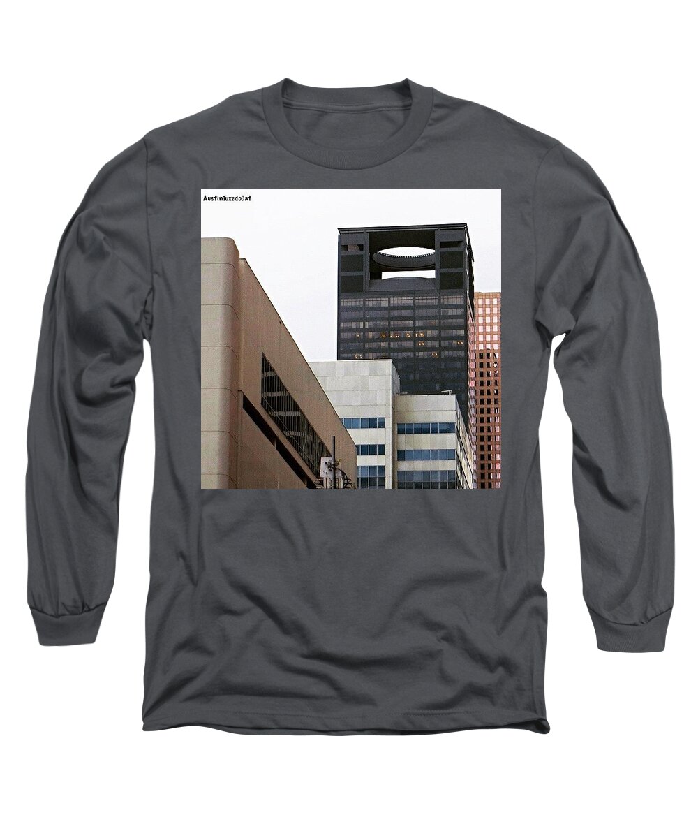 Houston Long Sleeve T-Shirt featuring the photograph So Many #gloomy Days In Texas This by Austin Tuxedo Cat