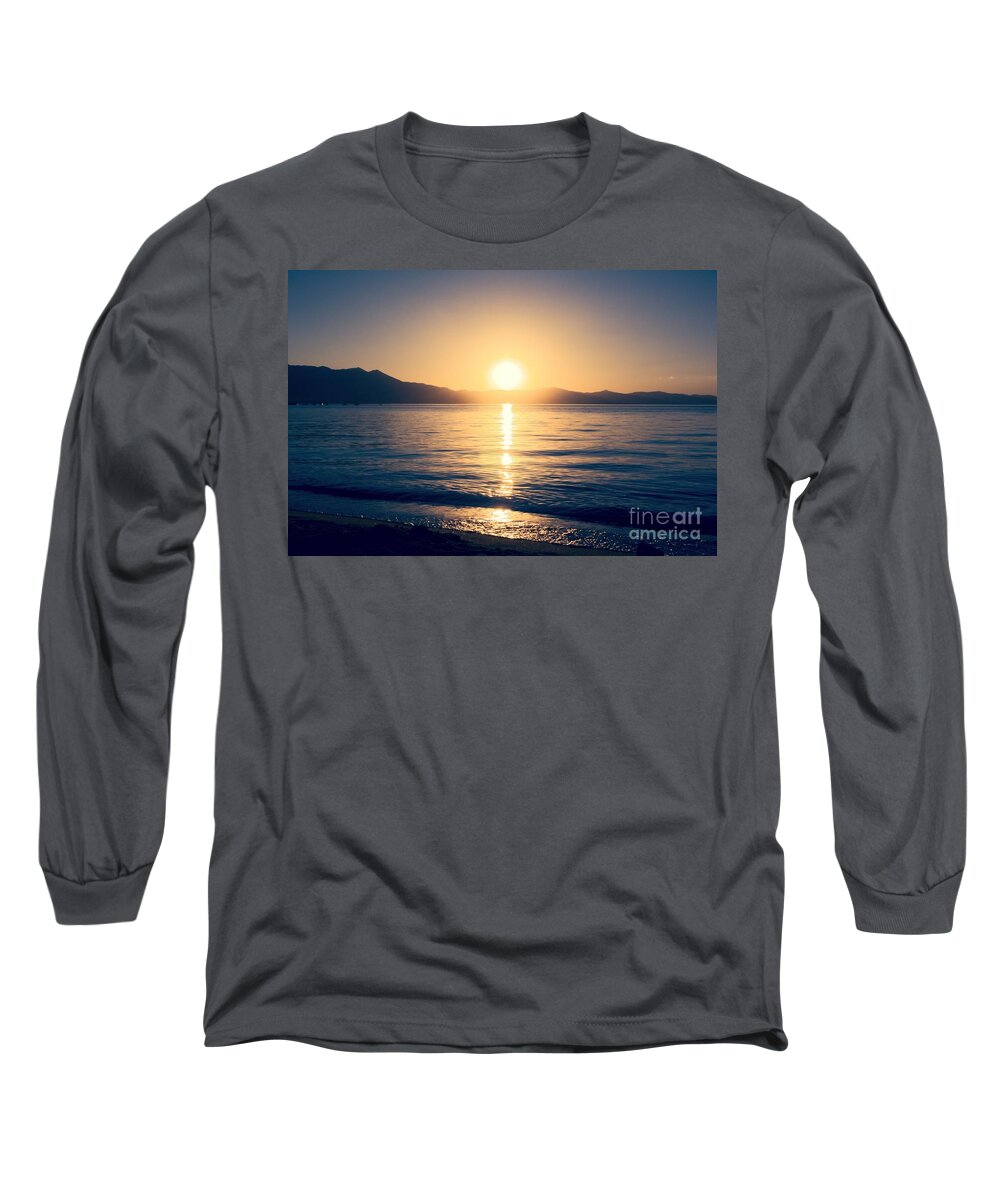 Soft Long Sleeve T-Shirt featuring the photograph Soft Sunset Lake by Joe Lach