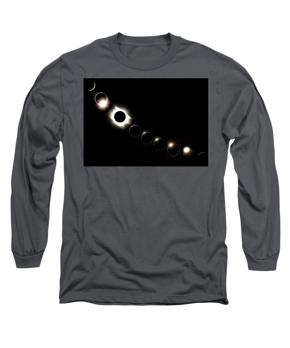 Solar Eclipse Long Sleeve T-Shirt featuring the photograph Solar Eclipse by Jackie Russo