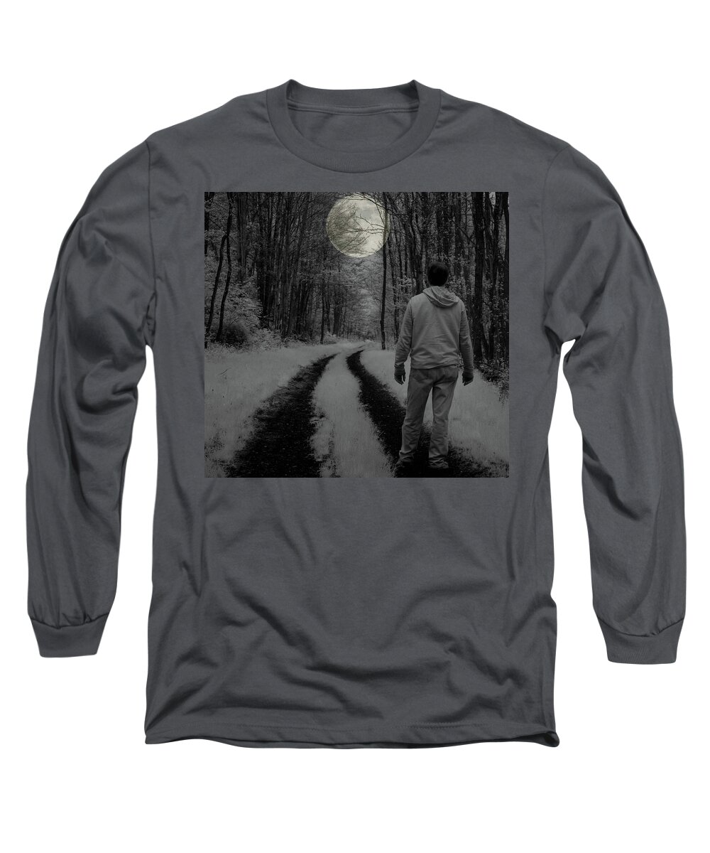 Moon Long Sleeve T-Shirt featuring the photograph Soliloquy by Jim Cook