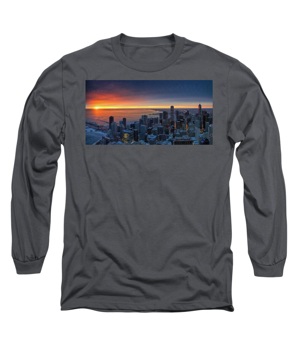 Chicago Long Sleeve T-Shirt featuring the photograph Solstice Sunrise by Raf Winterpacht