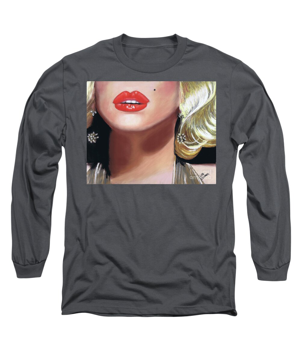 Marilyn Monroe Long Sleeve T-Shirt featuring the painting Some Like it Hot by Lisa Crisman