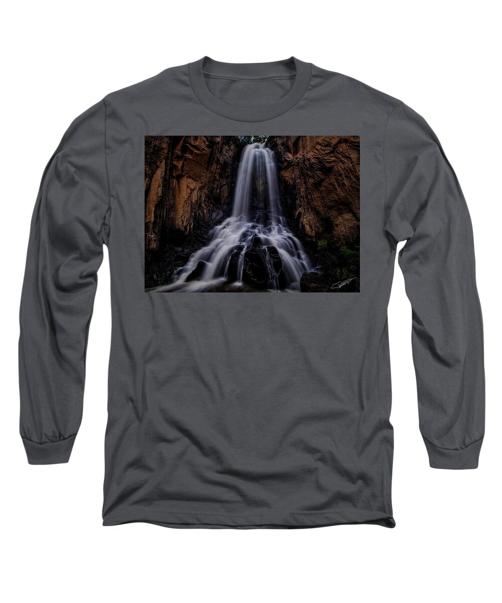 Water Long Sleeve T-Shirt featuring the photograph South Clear creek falls by Jeff Niederstadt