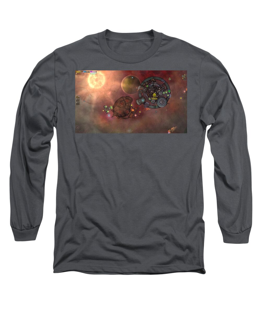 Space Pirates And Zombies Long Sleeve T-Shirt featuring the digital art Space Pirates And Zombies by Maye Loeser