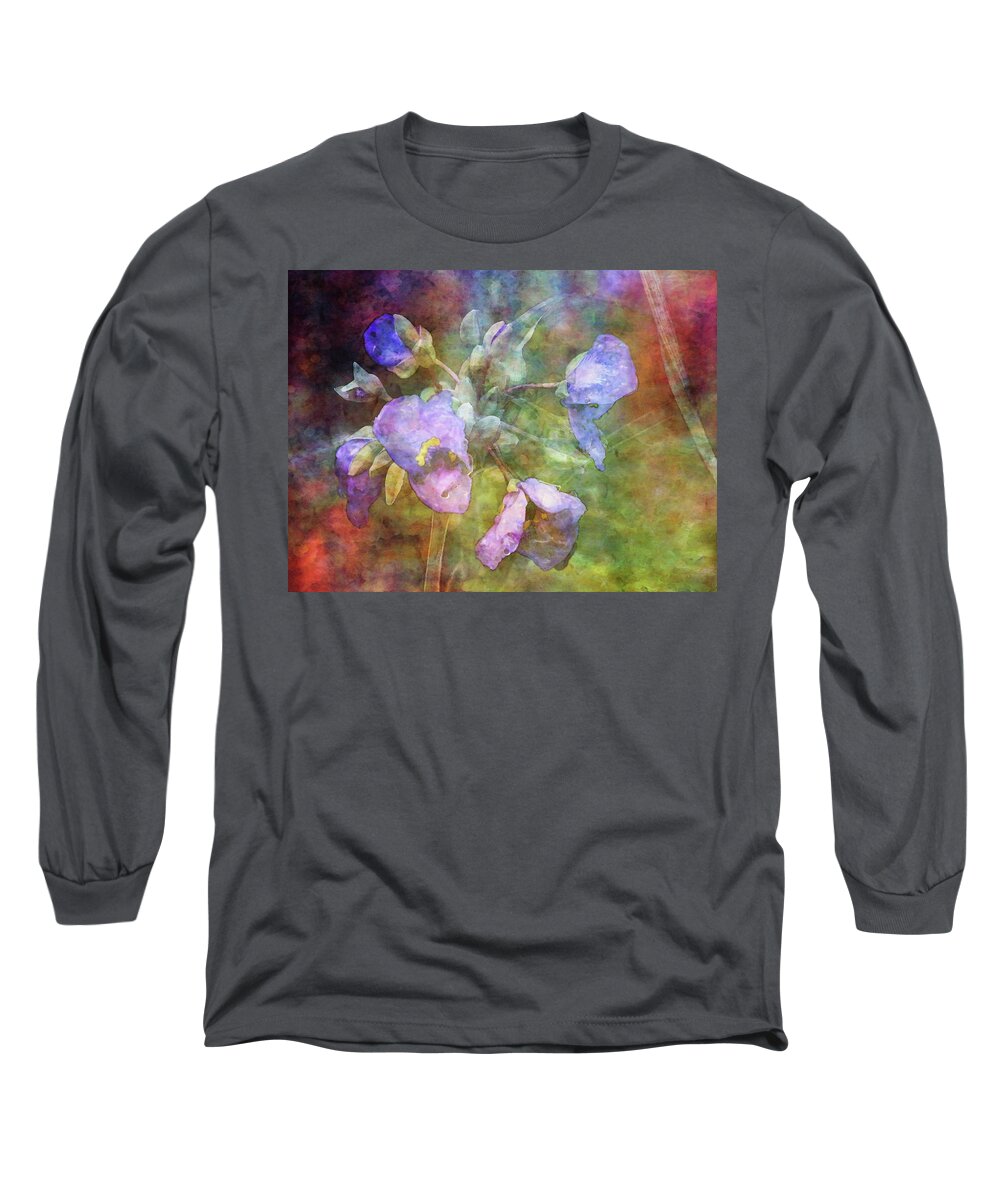 Impressionist Long Sleeve T-Shirt featuring the photograph Spiderwort 1398 IDP_2 by Steven Ward
