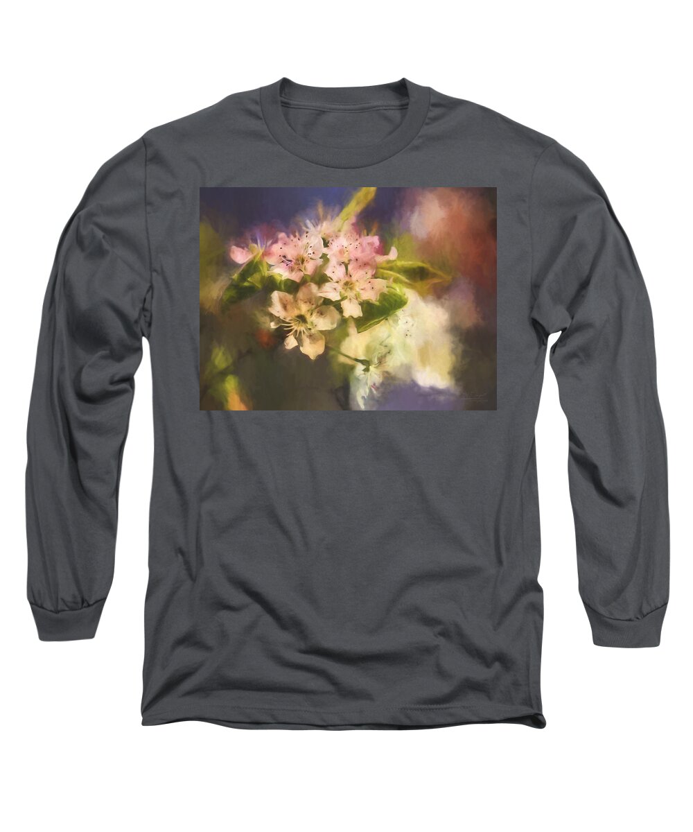 Magnolia Long Sleeve T-Shirt featuring the painting Splash of Spring by Theresa Campbell