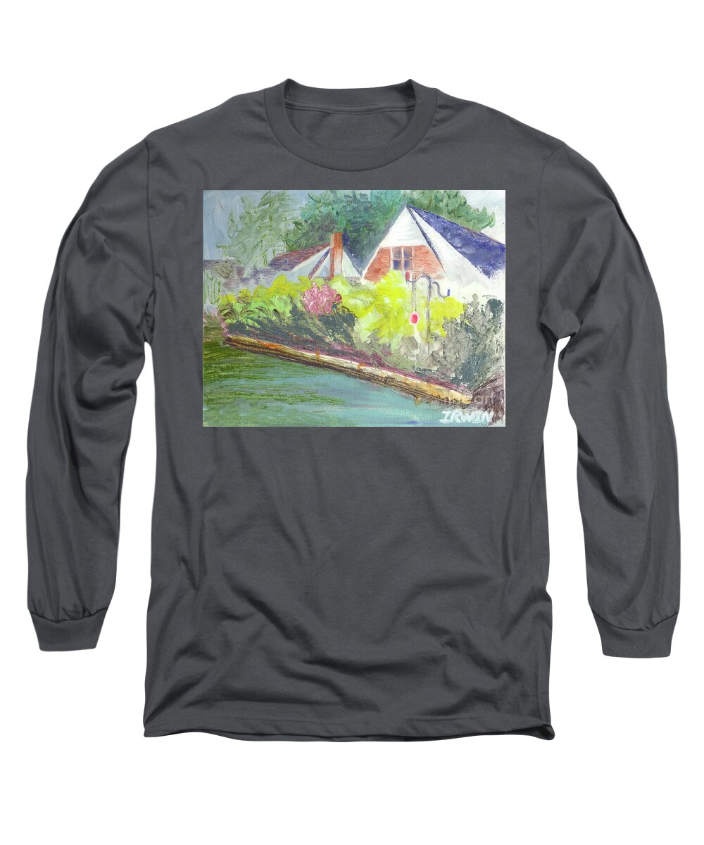 Garden Long Sleeve T-Shirt featuring the painting Spring Garden by Jackie Irwin