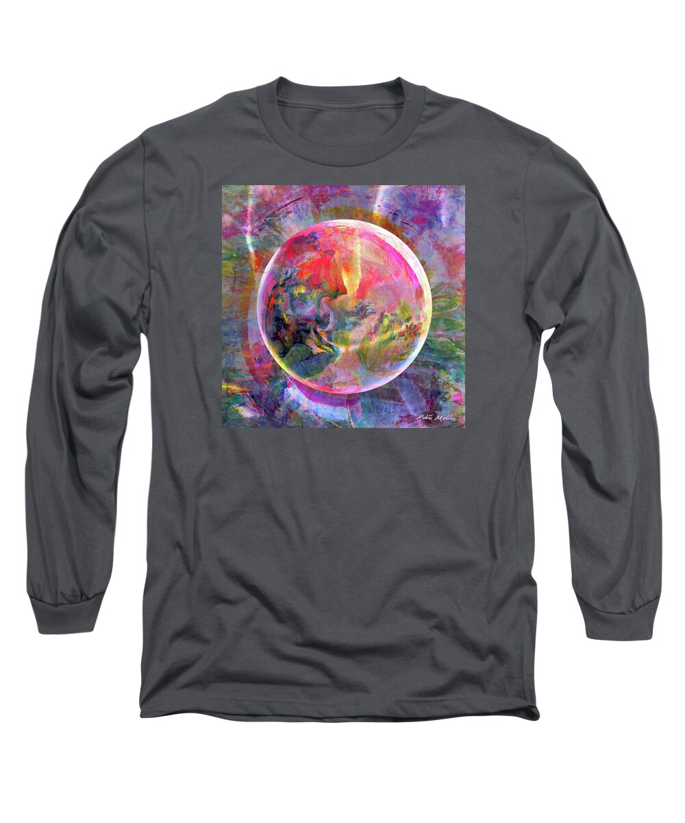 Spring Abstract Long Sleeve T-Shirt featuring the digital art Spring Zing by Robin Moline