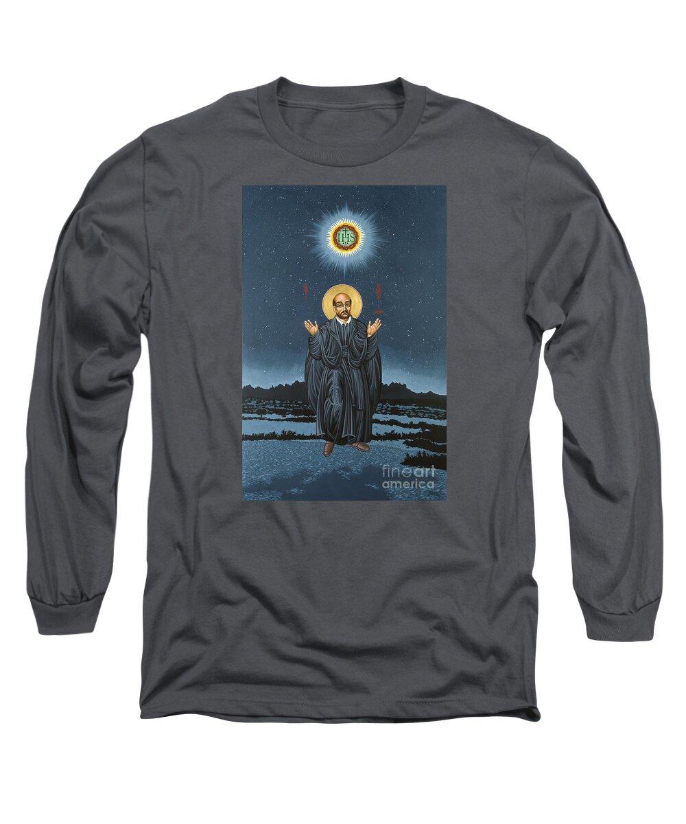 St. Ignatius Long Sleeve T-Shirt featuring the painting St. Ignatius in Prayer Beneath the Stars 137 by William Hart McNichols