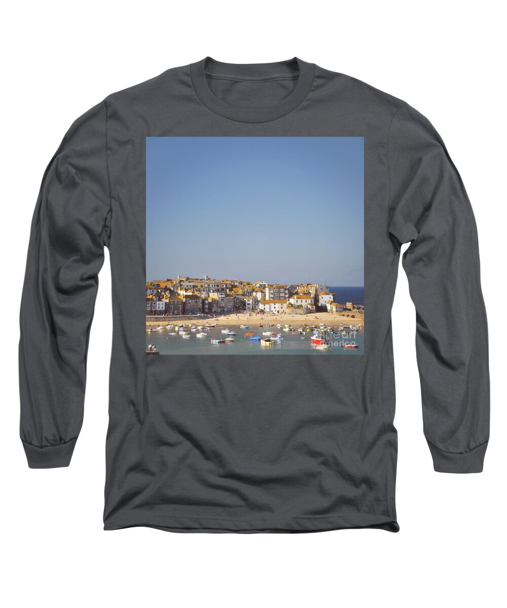 St Ives Long Sleeve T-Shirt featuring the photograph St Ives harbour by Lyn Randle