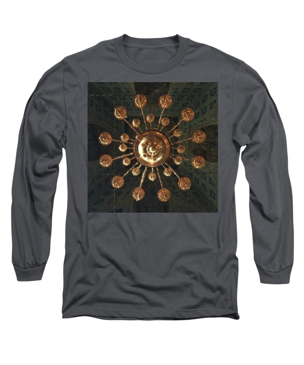 Chandelier Long Sleeve T-Shirt featuring the photograph St John the Baptist Church Uglich by Annette Hadley