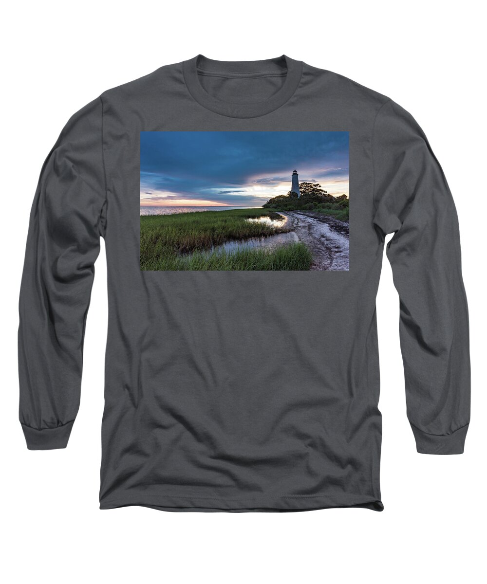 Lighthouse Long Sleeve T-Shirt featuring the photograph St. Marks Lighthouse by Jody Partin