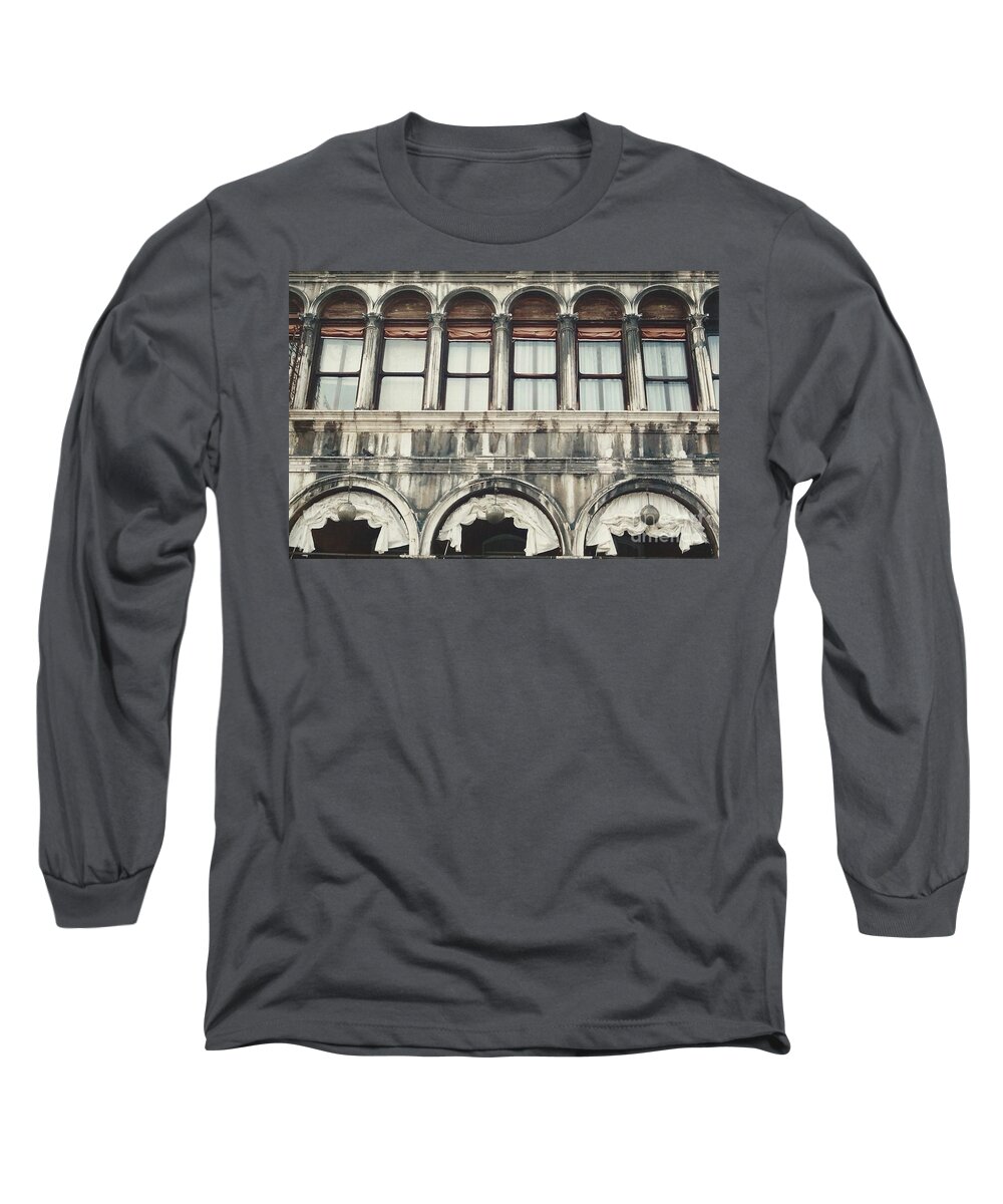 Arches Drapery Italy Venice Long Sleeve T-Shirt featuring the photograph St. Mark's Square, Venice 1-2 by J Doyne Miller