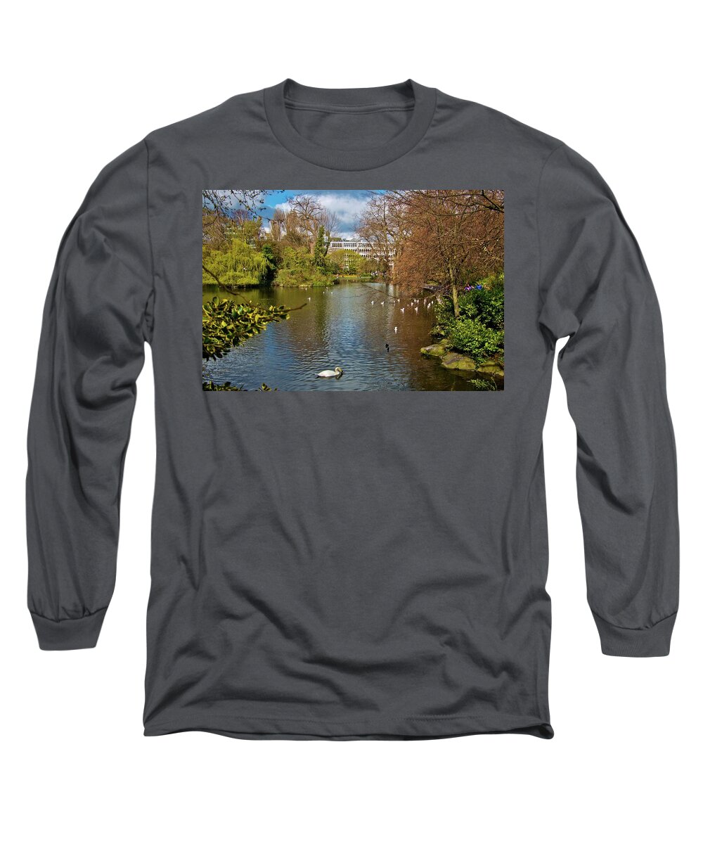 St. Stephen's Green Long Sleeve T-Shirt featuring the photograph St. Stephen's Green in Dublin by Marisa Geraghty Photography