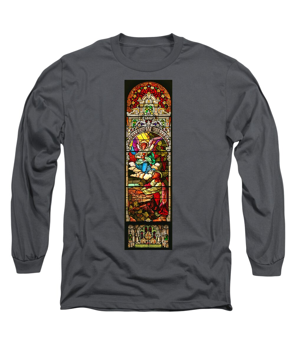 Cathedral Of The Plains Long Sleeve T-Shirt featuring the photograph Stained Glas Scene 7 by Adam Jewell