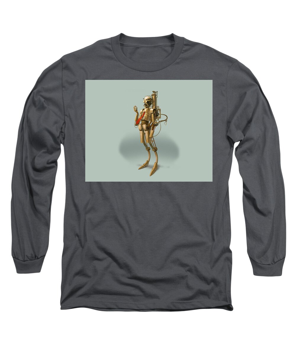 Steampunk Long Sleeve T-Shirt featuring the digital art Steampunk by Super Lovely