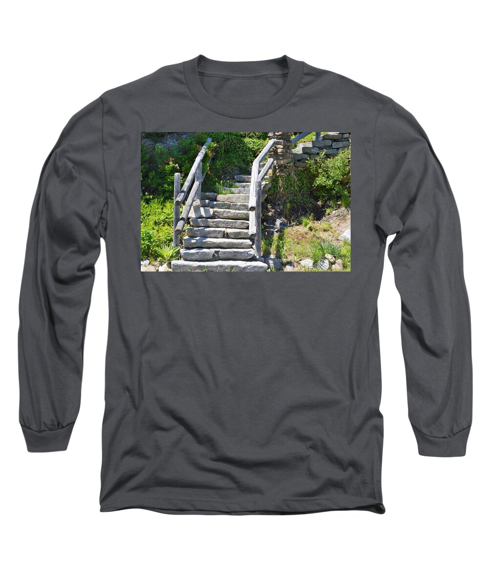 Stairs Long Sleeve T-Shirt featuring the photograph Stepping Up by Charles HALL