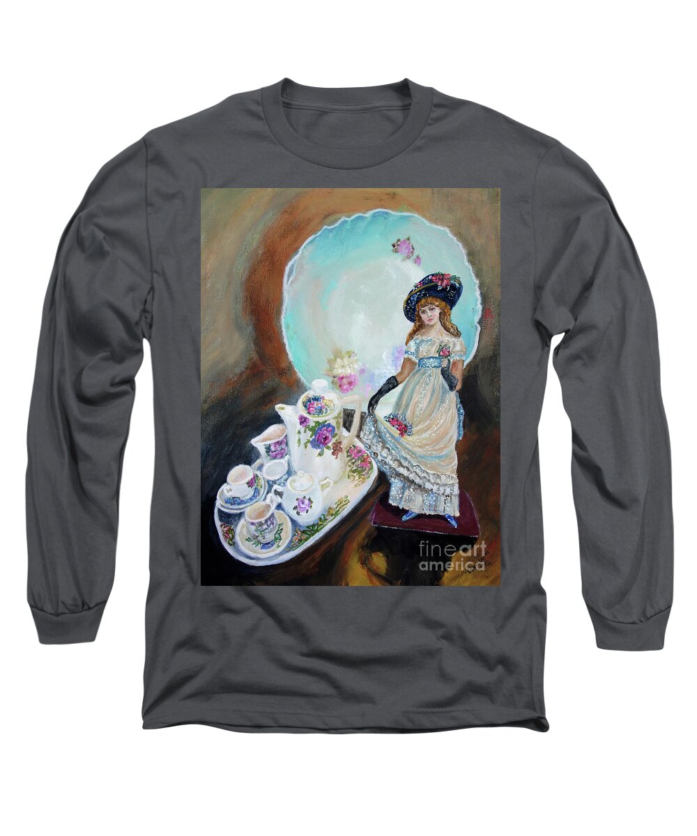 Still Life Long Sleeve T-Shirt featuring the painting Still Life Emerging by Lyric Lucas