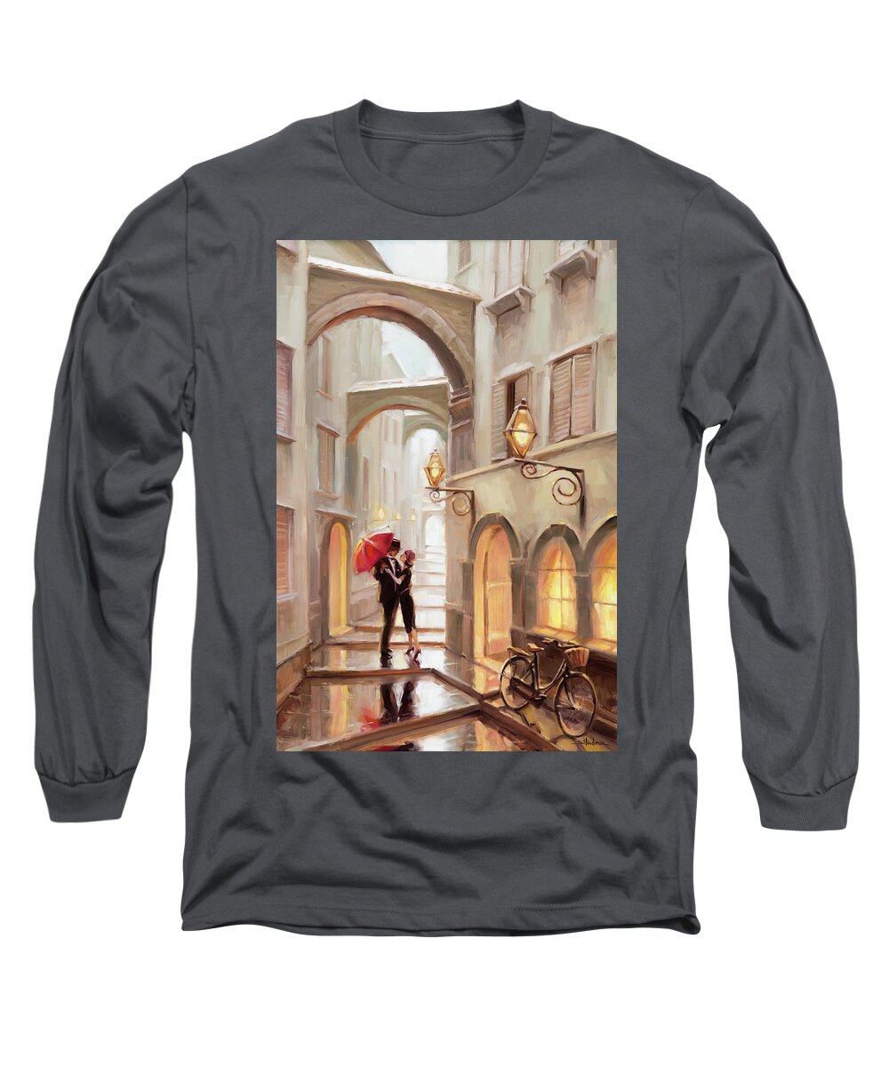 Love Long Sleeve T-Shirt featuring the painting Stolen Kiss by Steve Henderson