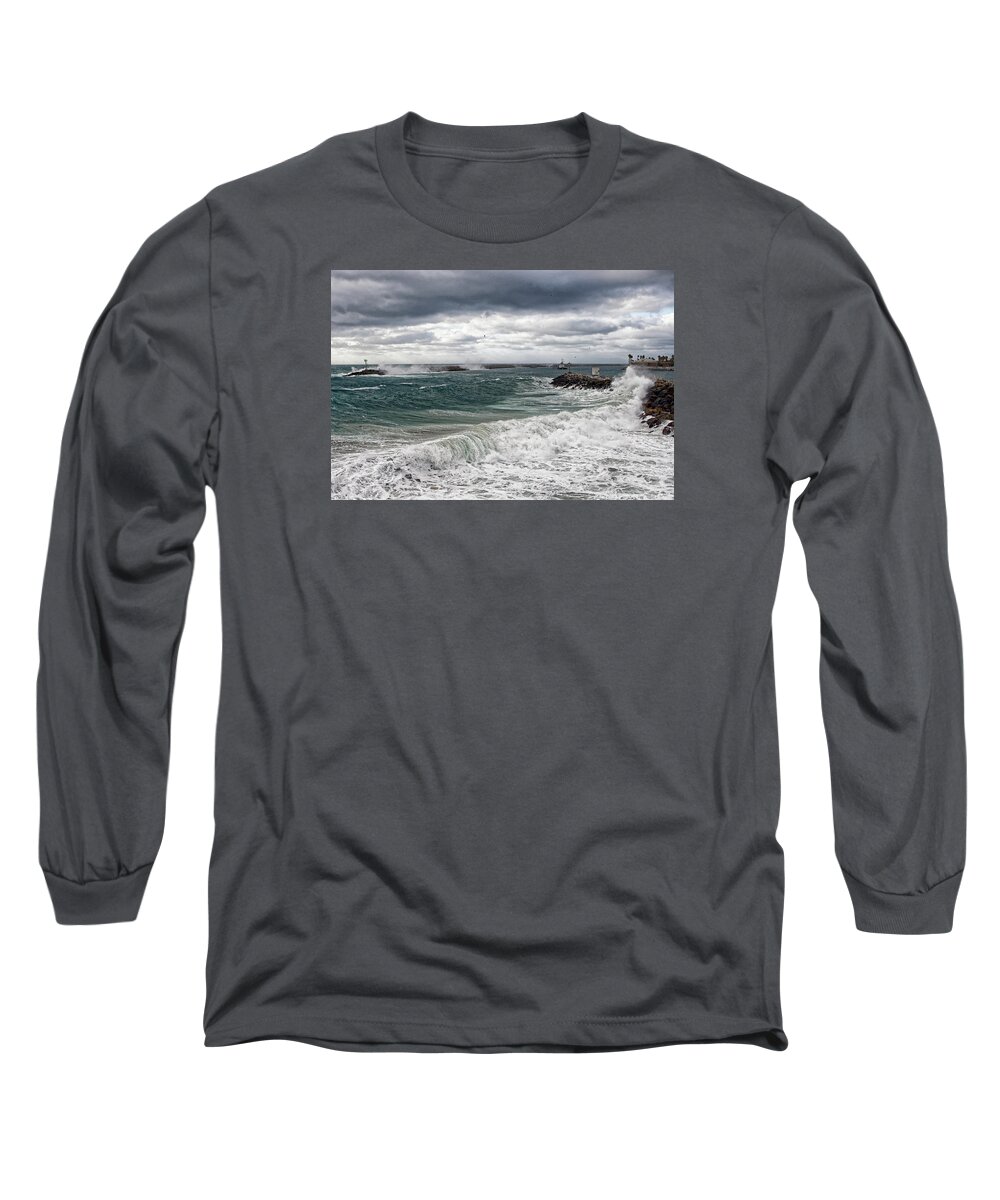 Storm Long Sleeve T-Shirt featuring the photograph Stormy Day on Redondo by Michael Hope