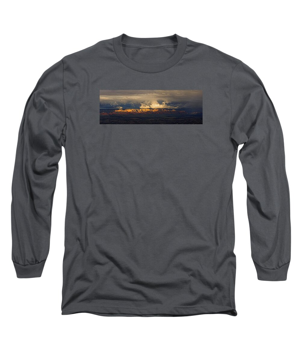 Mountain Range Long Sleeve T-Shirt featuring the photograph Stormy Skyscape by Leda Robertson