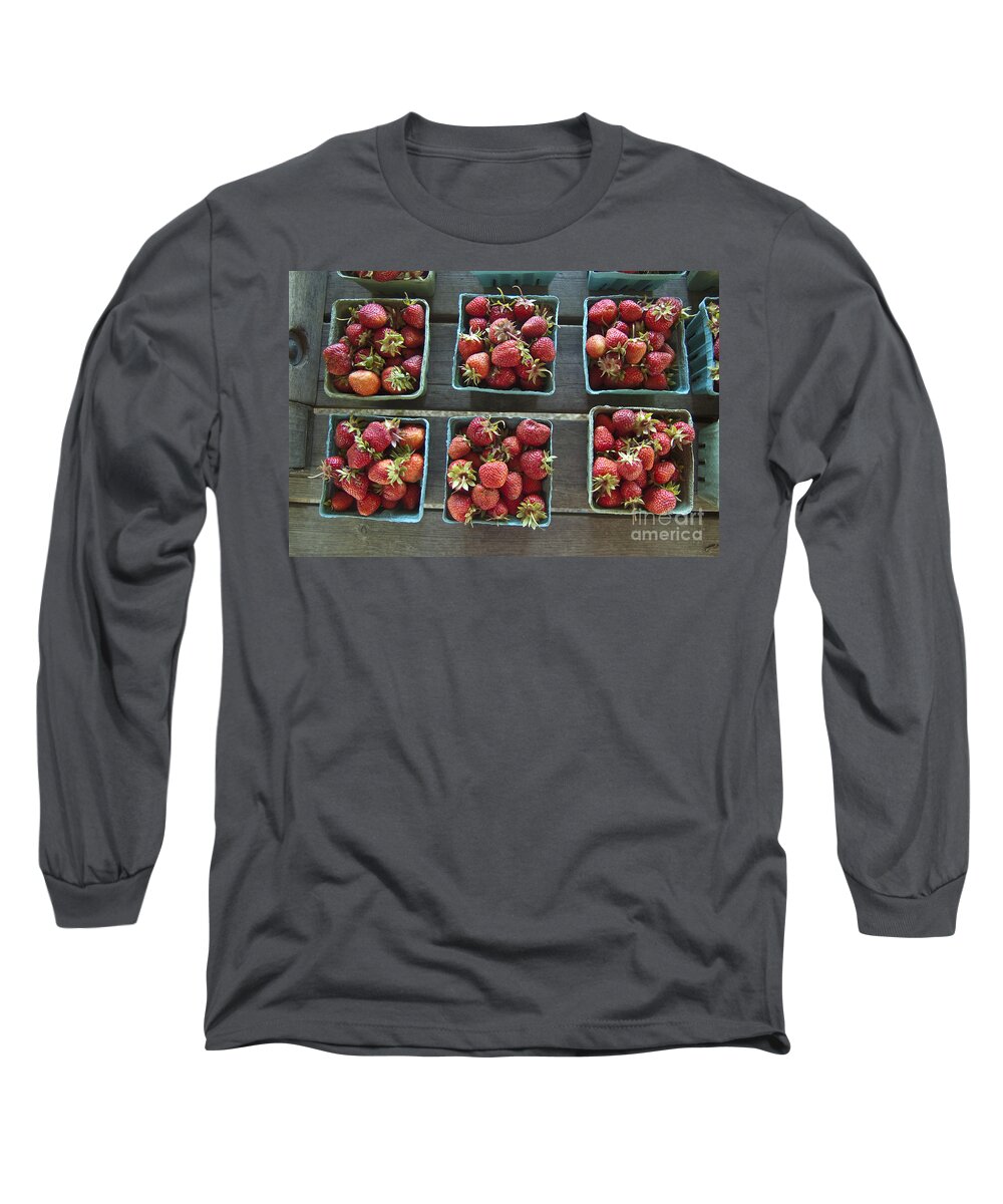Strawberry Long Sleeve T-Shirt featuring the photograph Strawberries by Steven Dunn