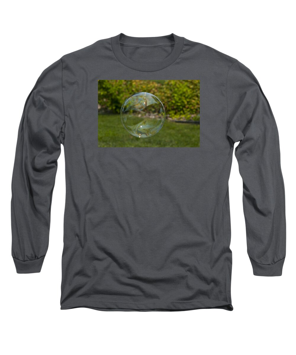 Blue Long Sleeve T-Shirt featuring the photograph Summer bubble by Brian Green