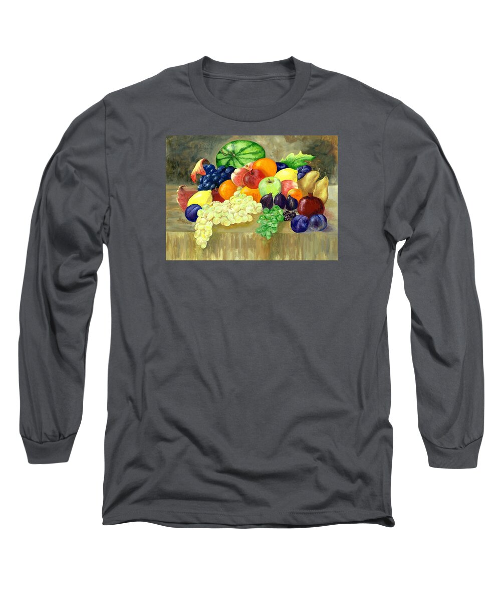 Summer Harvest Long Sleeve T-Shirt featuring the painting Summer Harvest by Sharon Mick
