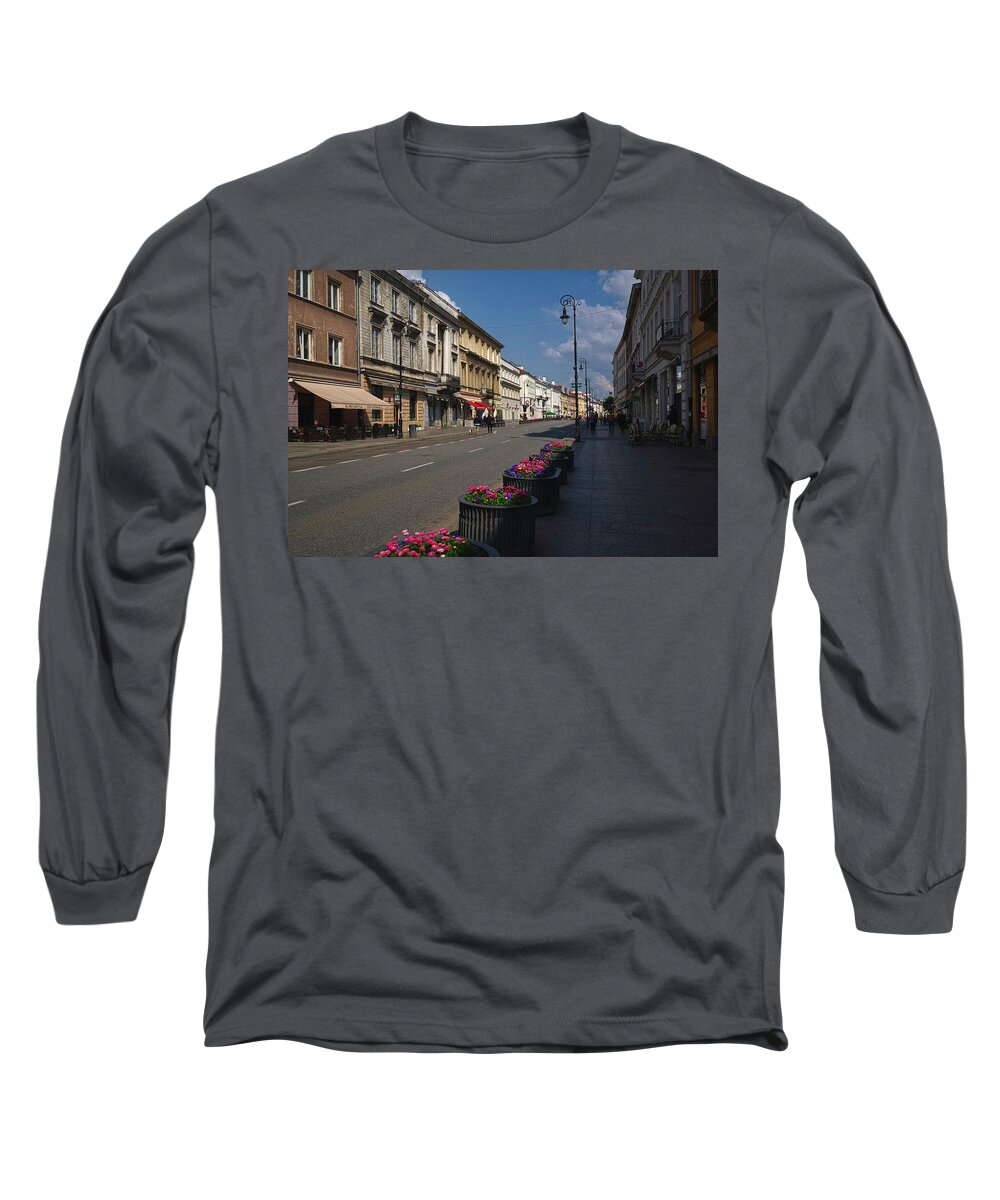 City Long Sleeve T-Shirt featuring the photograph Sunday Afternoon in Warsaw by Lucinda Walter
