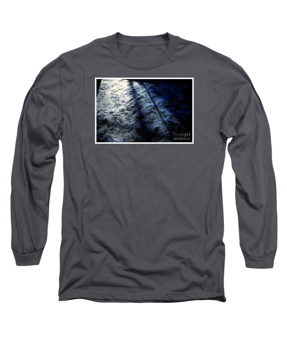 Frank-j-casella Long Sleeve T-Shirt featuring the photograph Sunlight Shadows On Ice - Abstract by Frank J Casella