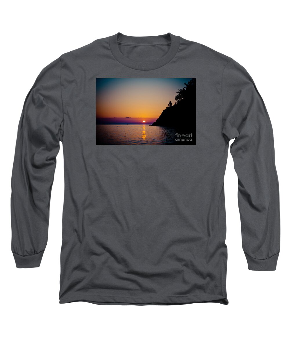 Water Long Sleeve T-Shirt featuring the photograph Sunrise and Seascape by Raimond Klavins